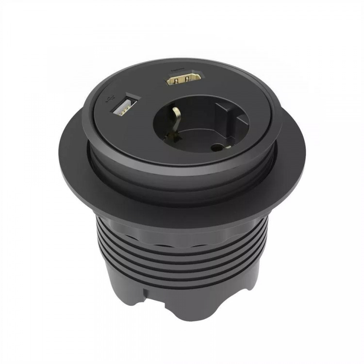 Powerdot Satellit PD13 - satellit, 1x CEE 7/4, HDMI, USB, svart Powerdot Satellit PD13 - satellit, 1x CEE 7/4, HDMI, USB, svart