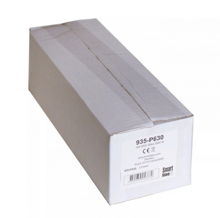 SmartLine PopUp grenuttag, 3xCEE 7/4, 1,5m kabel, svart/silver