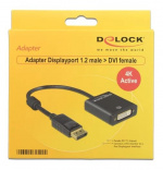 Delock Adapter Displayport 1.2 male > DVI female 4K Active black Delock Adapter Displayport 1.2 male > DVI female 4K Active black