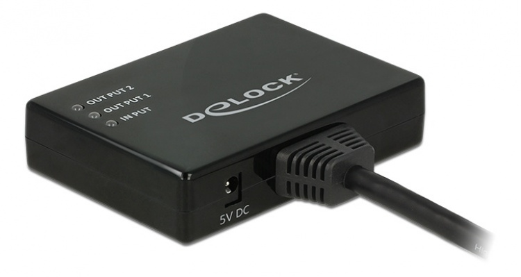 Delock HDMI Splitter 1 x HDMI in > 2 x HDMI out 4K