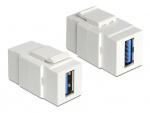 DeLOCK Keystone module, USB 3.0 A fe - fe, 19.2x14.9mm, white DeLOCK Keystone module, USB 3.0 A fe - fe, 19.2x14.9mm, white