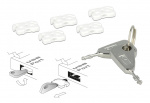 DeLOCK USB Port Blocker, 5 USB locks, 2 keys, white