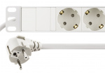 DELTACO Grenuttag med 8xCEE 7/4 uttag, 1xCEE 7/7, petskydd, White