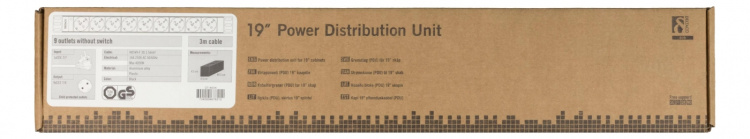 DELTACO power outlet, 9xCEE 7/4, 1xCEE 7/7, pet-protected, 3m, black