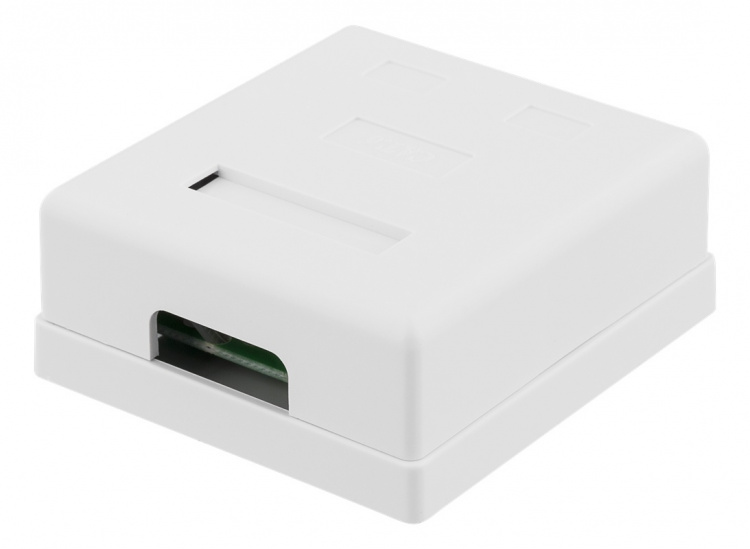 DELTACO unshielded network socket, Surface UTP 2xRJ45, Cat6, white