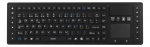 DELTACO Wireless Keyboard with touchpad, silicone, IP65, 2,4 GHz,black