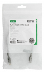 DELTACO U/UTP Cat6 patch cable, flat, 0,3m, 250MHz, gray DELTACO U/UTP Cat6 patch cable, flat, 0,3m, 250MHz, gray