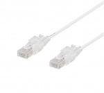 DELTACO U/UTP Cat6A patch cable, 1m, 500MHz, lockable, white