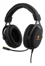DELTACO GAMING Stereoheadset för gaming, 57mm element, LED-belysning, svart