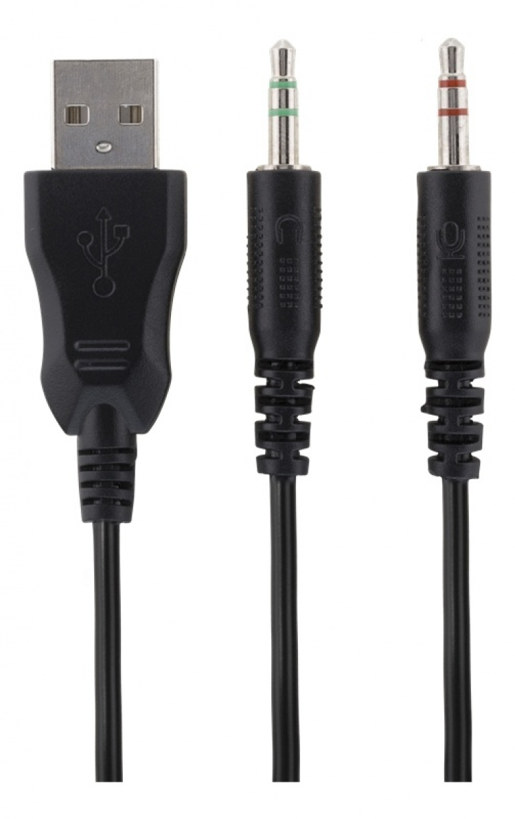 DELTACO GAMING Stereoheadset för gaming, 57mm element, LED-belysning, svart