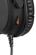 DELTACO GAMING Stereoheadset för gaming, 57mm element, LED-belysning, svart