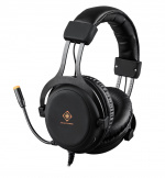 DELTACO GAMING Stereoheadset för gaming, 57mm element, LED-belysning, svart