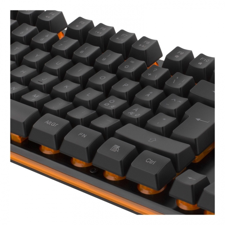 DELTACO GAMING keyboard with membrane switch, Nordic layout, orange lighting