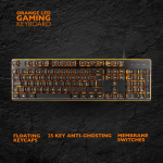 DELTACO GAMING keyboard with membrane switch, Nordic layout, orange lighting