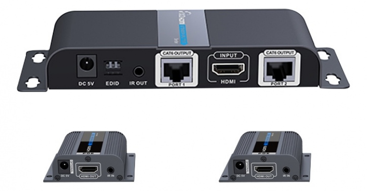 1X2 HDMI Extender Splitter over CAT6/6a/7 40m with IR pass-back