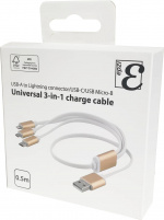 EPZI Multi-Charger, USB-C, Lightning, Micro USB, USB-A, 50cm, white