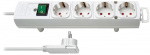 Extension Socket 4-Way 2 m White - 4x Plug With Earth Contact