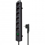 Extension Socket Comfort-Line 6-Way 2.00 m Black - Protective Contact