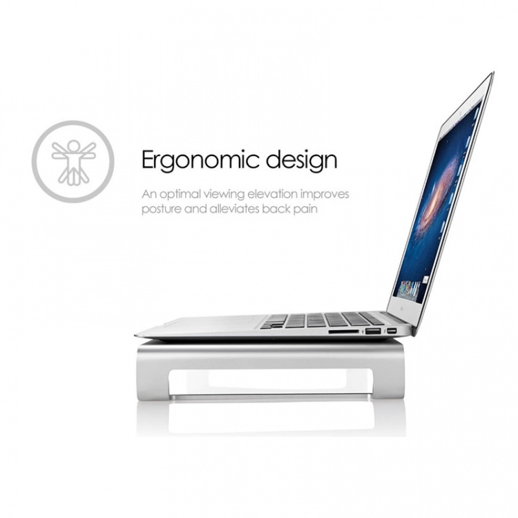 Desire2 View Monitor Riser Stand Silver Riser Stand