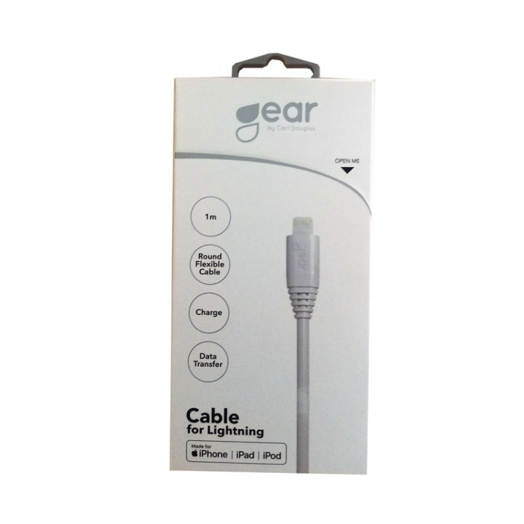 Gear Round Charging Cable Lightning to USB-A 1m White MFI