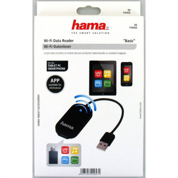 Hama Basic Wi-Fi Data Reader, USB, for Smartphone and Tablet PC Hama Basic Wi-Fi Data Reader, USB, for Smartphone and Tablet PC