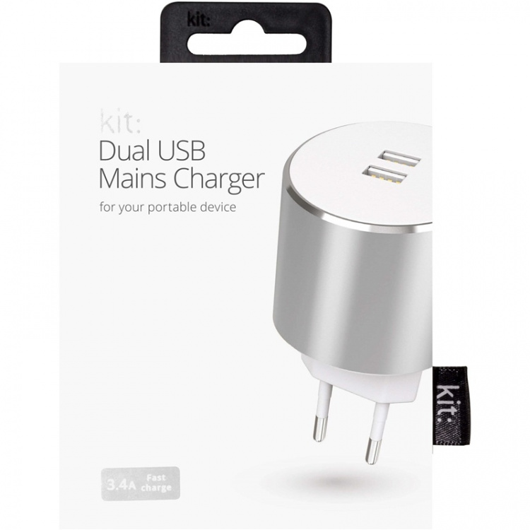 KIT PLATINUM charger 220V 2xUSB 3.4A Rosegold