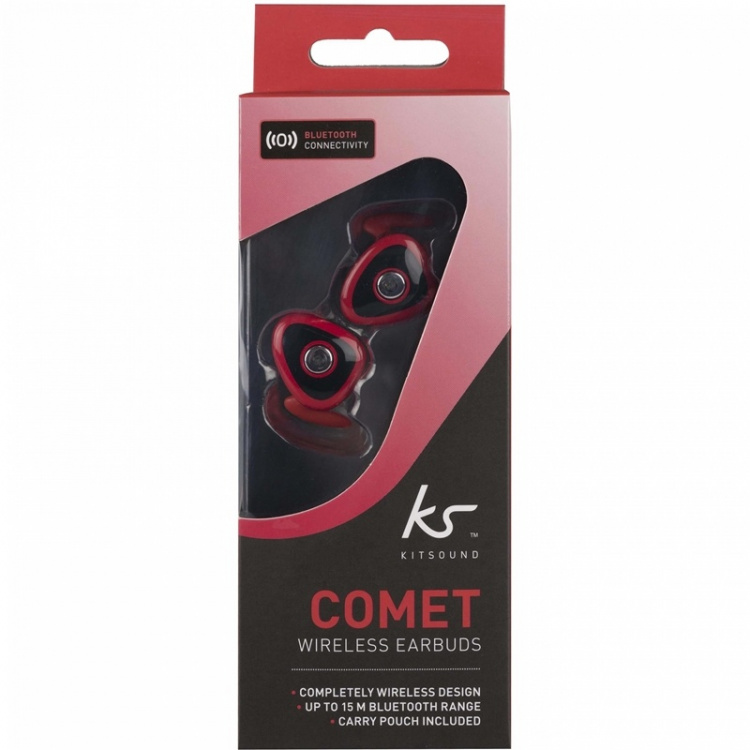 KitSound Headphone Comet True Wireless Röd KitSound Headphone Comet True Wireless Röd