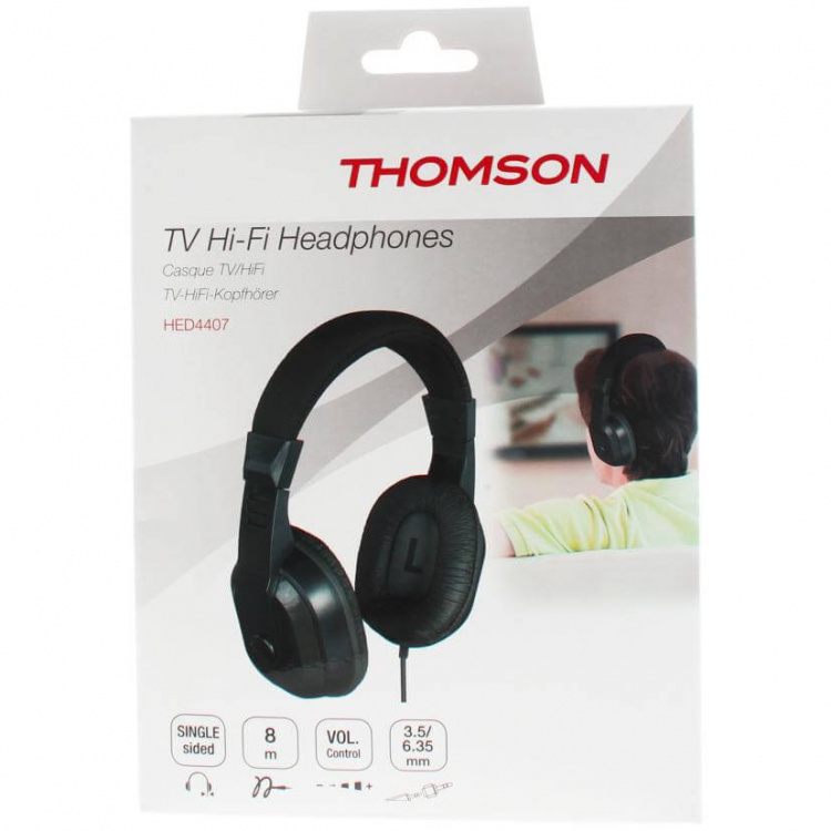 Thomson Headphone for TV 8m cable HED 4407 Black