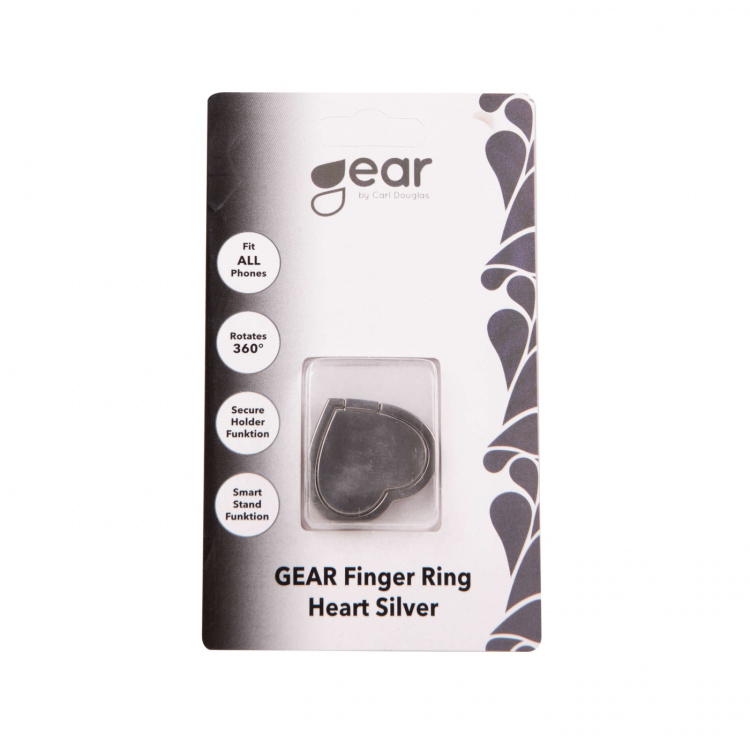 Gear Finger ring heart silver with stand function