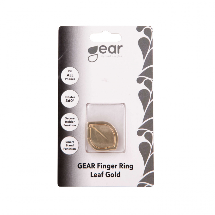 Gear Finger ring leaf gold with stand function