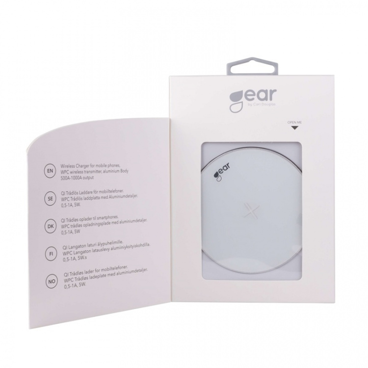 Gear Wireless QI Charger 220V 5W 0,5-1A White Gear Wireless QI Charger 220V 5W 0,5-1A White