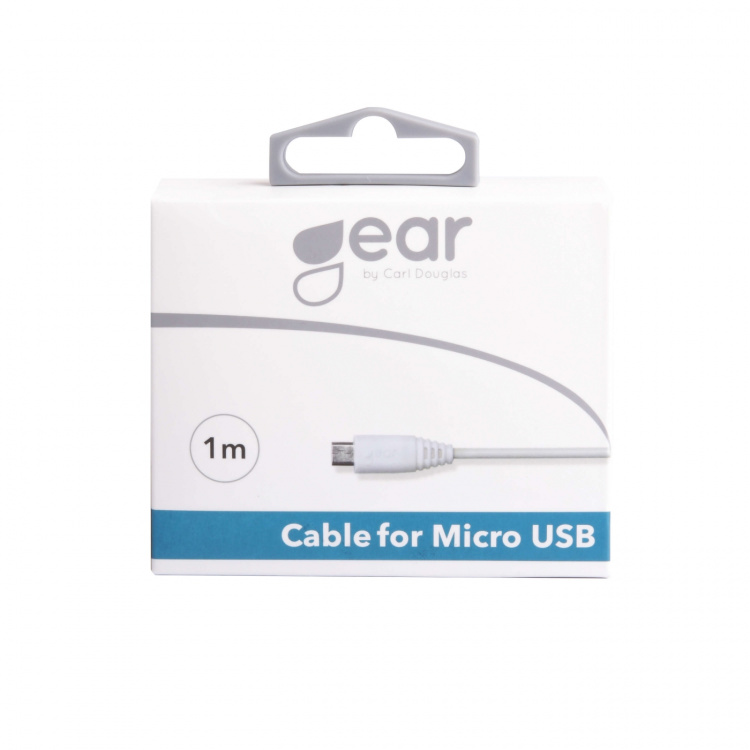 Gear Round Charging Cable MicroUSB to USB-A 1m White