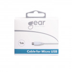 Gear Round Charging Cable MicroUSB to USB-A 1m White