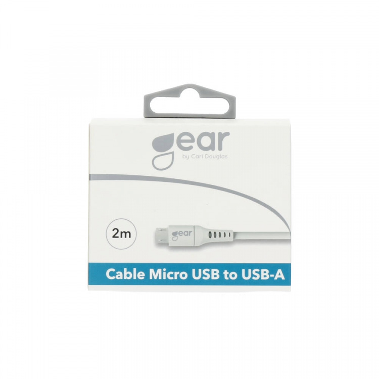 Gear Round Charging Cable MicroUSB to USB-A 2m White Gear Round Charging Cable MicroUSB to USB-A 2m White