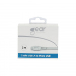 Gear Round Charging Cable Lightning to USB-A 3m White Gear Round Charging Cable Lightning to USB-A 3m White