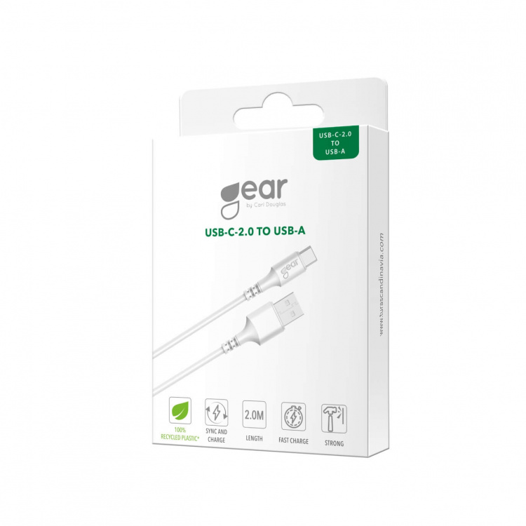 Gear Charging Cable USB-A to USB-C 2.0 2m White Round
