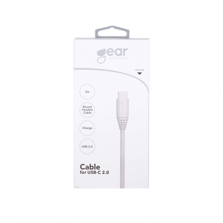 Gear Charging Cable USB-A to USB-C 2.0 3m White Round Gear Charging Cable USB-A to USB-C 2.0 3m White Round