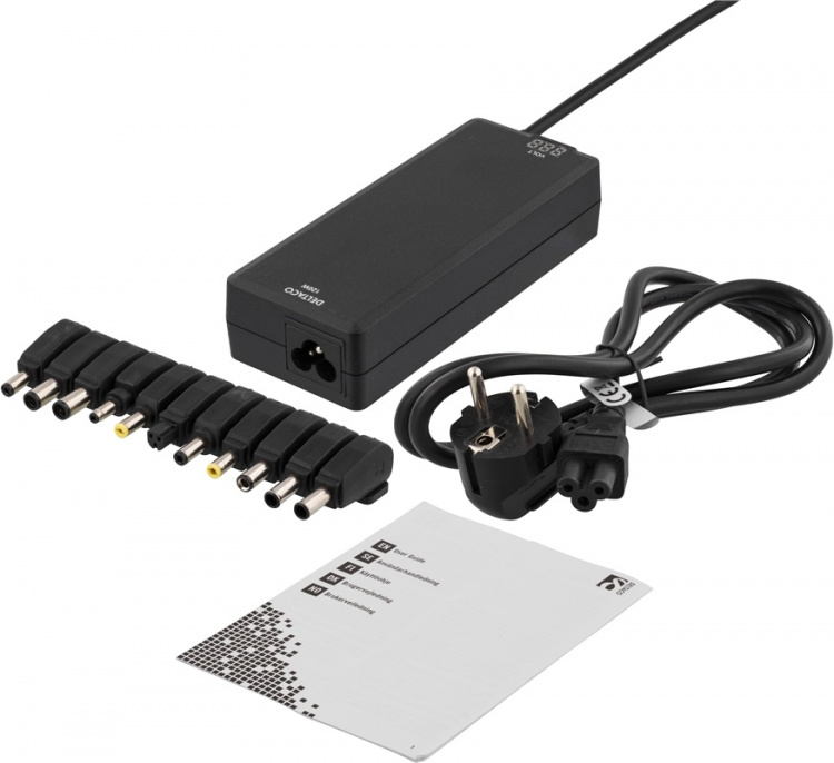 DELTACO laptop charger, 15-20 V, 8 A, 120 W, LED-display, black