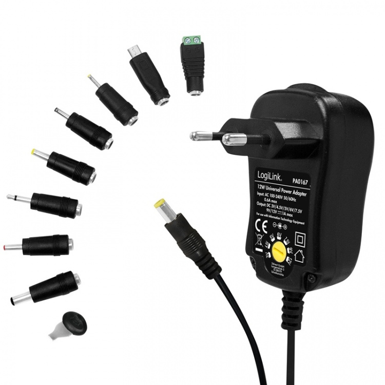 LogiLink Nätadapter 230V-> 3-12V 1A LogiLink Nätadapter 230V-> 3-12V 1A