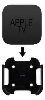 DELTACO wall mount for 1st and 2nd gen Apple TV, black DELTACO wall mount for 1st and 2nd gen Apple TV, black