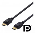 DELTACO DisplayPort cable, 1m, 4K UHD, DP 1.2, black