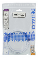 DELTACO High-Speed Premium HDMI cable, 2m, Ethernet, 4K UHD, white DELTACO High-Speed Premium HDMI cable, 2m, Ethernet, 4K UHD, white