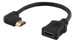 DELTACO Flexible HDMI adapter, 0,2m, right-angled, HDMI M/F, UHD, blac DELTACO Flexible HDMI adapter, 0,2m, right-angled, HDMI M/F, UHD, blac