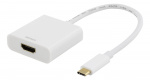 DELTACO USB-C to HDMI adapter, 4096x2160 30Hz, white DELTACO USB-C to HDMI adapter, 4096x2160 30Hz, white
