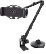 DELTACO 2-in-1 smartphone/tablet stand, suction cup, clamp, black