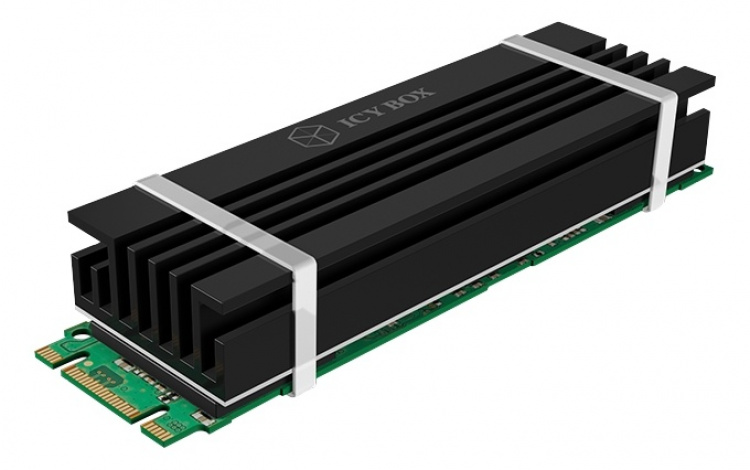 Heat sink set for M.2 2280 SSD, aluminium, 10 mm thick