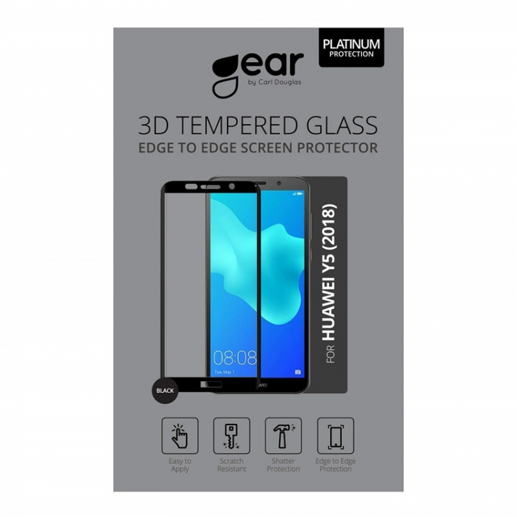 Gear Glass Prot. 3D Huawei Y5 2018 Edge to Edge Black
