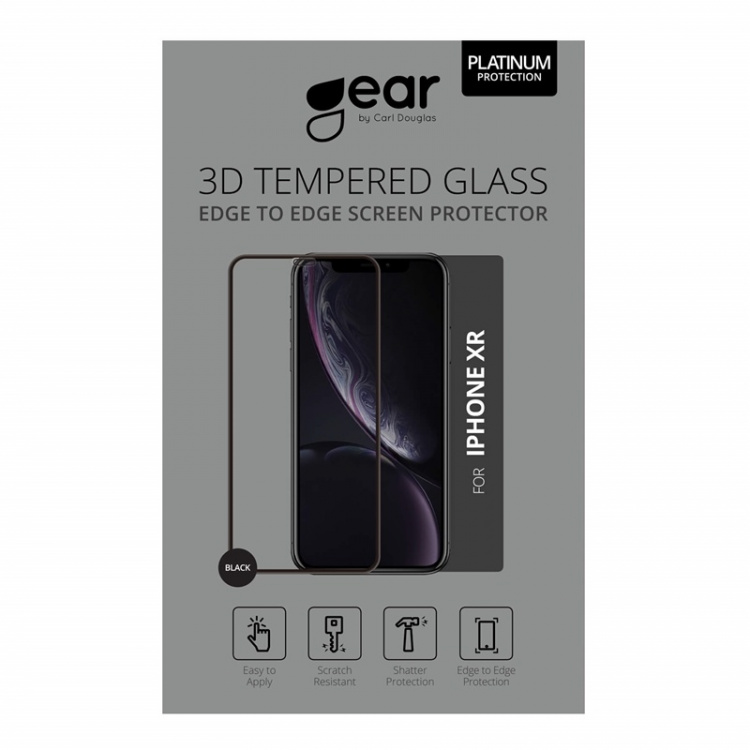 Gear Screen Protector 3D Platinum Curved Glass Black Frame - iPhone XR / 11 Gear Screen Protector 3D Platinum Curved Glass Black Frame - iPhone XR / 11