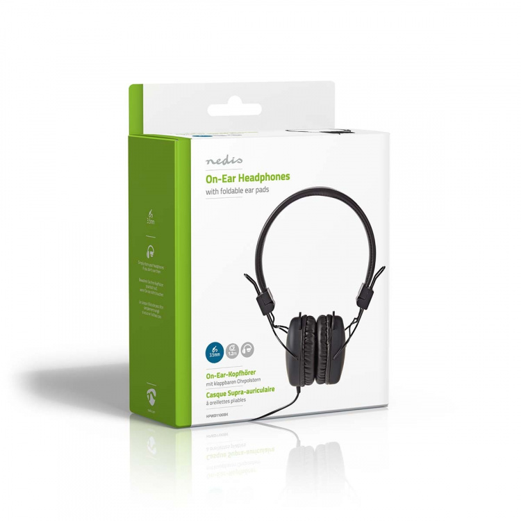 Nedis On-Ear Wired Headphones | 3.5 mm | Cable length: 1.20 m | Black