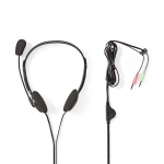 Nedis PC Headset | On-Ear | Stereo | 2x 3.5 mm | Fold-Away Microphone | Black Nedis PC Headset | On-Ear | Stereo | 2x 3.5 mm | Fold-Away Microphone | Black